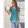 imageZeagoo Women Tunic Tops Dressy Casual Summer Short Sleeve Shirts Floral Loose Fit Pleated Boho Top SXXLXh363