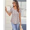 imageZeagoo Women Tunic Tops Dressy Casual Summer Short Sleeve Shirts Floral Loose Fit Pleated Boho Top SXXLXh388