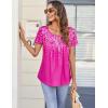 imageZeagoo Women Tunic Tops Dressy Casual Summer Short Sleeve Shirts Floral Loose Fit Pleated Boho Top SXXLXh405