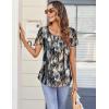 imageZeagoo Women Tunic Tops Dressy Casual Summer Short Sleeve Shirts Floral Loose Fit Pleated Boho Top SXXLZr220