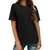 imageZeagoo Womens TShirts Short Sleeve Tops Summer Casual Blouse Crew Neck Basic Shirt 2 Pack Loose Fit TeeAablack