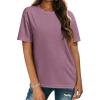 imageZeagoo Womens TShirts Short Sleeve Tops Summer Casual Blouse Crew Neck Basic Shirt 2 Pack Loose Fit TeeBbblack purple Red
