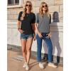 imageZeagoo Womens TShirts Short Sleeve Tops Summer Casual Blouse Crew Neck Basic Shirt 2 Pack Loose Fit TeeBlack dark Grey