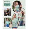 imageZeagoo Womens TShirts Short Sleeve Tops Summer Casual Blouse Crew Neck Basic Shirt 2 Pack Loose Fit TeeBlack light Green