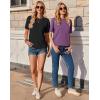 imageZeagoo Womens TShirts Short Sleeve Tops Summer Casual Blouse Crew Neck Basic Shirt 2 Pack Loose Fit TeeBlack purple