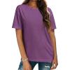 imageZeagoo Womens TShirts Short Sleeve Tops Summer Casual Blouse Crew Neck Basic Shirt 2 Pack Loose Fit TeeBlack purple
