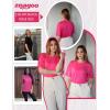 imageZeagoo Womens TShirts Short Sleeve Tops Summer Casual Blouse Crew Neck Basic Shirt 2 Pack Loose Fit TeeBlack rose Red