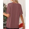 imageZeagoo Womens TShirts Short Sleeve Tops Summer Casual Blouse Crew Neck Basic Shirt 2 Pack Loose Fit TeeBlack wine Red