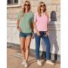 imageZeagoo Womens TShirts Short Sleeve Tops Summer Casual Blouse Crew Neck Basic Shirt 2 Pack Loose Fit TeeLight Green pink