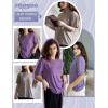 imageZeagoo Womens TShirts Short Sleeve Tops Summer Casual Blouse Crew Neck Basic Shirt 2 Pack Loose Fit TeeLight Purple brown