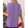 imageZeagoo Womens TShirts Short Sleeve Tops Summer Casual Blouse Crew Neck Basic Shirt 2 Pack Loose Fit TeeLight Purple brown