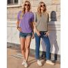 imageZeagoo Womens TShirts Short Sleeve Tops Summer Casual Blouse Crew Neck Basic Shirt 2 Pack Loose Fit TeeLight Purple brown