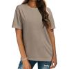 imageZeagoo Womens TShirts Short Sleeve Tops Summer Casual Blouse Crew Neck Basic Shirt 2 Pack Loose Fit TeeLight Purple brown