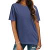imageZeagoo Womens TShirts Short Sleeve Tops Summer Casual Blouse Crew Neck Basic Shirt 2 Pack Loose Fit TeePurple Red navy Blue