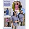 imageZeagoo Womens TShirts Short Sleeve Tops Summer Casual Blouse Crew Neck Basic Shirt 2 Pack Loose Fit TeePurple Red navy Blue