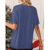 imageZeagoo Womens TShirts Short Sleeve Tops Summer Casual Blouse Crew Neck Basic Shirt 2 Pack Loose Fit TeePurple Red navy Blue