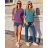 imageZeagoo Womens TShirts Short Sleeve Tops Summer Casual Blouse Crew Neck Basic Shirt 2 Pack Loose Fit TeePurple blue Green