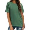 imageZeagoo Womens TShirts Short Sleeve Tops Summer Casual Blouse Crew Neck Basic Shirt 2 Pack Loose Fit TeeRose Red dark Green