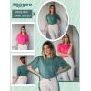imageZeagoo Womens TShirts Short Sleeve Tops Summer Casual Blouse Crew Neck Basic Shirt 2 Pack Loose Fit TeeRose Red dark Green