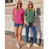 imageZeagoo Womens TShirts Short Sleeve Tops Summer Casual Blouse Crew Neck Basic Shirt 2 Pack Loose Fit TeeRose Red dark Green