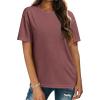 imageZeagoo Womens TShirts Short Sleeve Tops Summer Casual Blouse Crew Neck Basic Shirt 2 Pack Loose Fit TeeRoyal Blue wine Red
