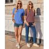 imageZeagoo Womens TShirts Short Sleeve Tops Summer Casual Blouse Crew Neck Basic Shirt 2 Pack Loose Fit TeeRoyal Blue wine Red
