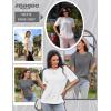 imageZeagoo Womens TShirts Short Sleeve Tops Summer Casual Blouse Crew Neck Basic Shirt 2 Pack Loose Fit TeeWhite dark Grey