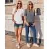 imageZeagoo Womens TShirts Short Sleeve Tops Summer Casual Blouse Crew Neck Basic Shirt 2 Pack Loose Fit TeeWhite dark Grey