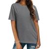imageZeagoo Womens TShirts Short Sleeve Tops Summer Casual Blouse Crew Neck Basic Shirt 2 Pack Loose Fit TeeWhite dark Grey