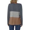 imageZeagoo Womens Waffle Shirts V Neck Long Sleeve Tops Color Block TShirts Casual Tunics 2024 Fashion Basic TeesCharcoalGrayBrown