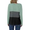 imageZeagoo Womens Waffle Shirts V Neck Long Sleeve Tops Color Block TShirts Casual Tunics 2024 Fashion Basic TeesMintCharcoalBlack