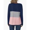 imageZeagoo Womens Waffle Shirts V Neck Long Sleeve Tops Color Block TShirts Casual Tunics 2024 Fashion Basic TeesNavy BlueGrayPink