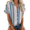 imageZeagoo Short Sleeve Summer Tops for Women Casual Button Down Shirts SolidStriped Business Work BlousesTw721