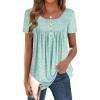 imageZeagoo Women Tunic Tops Dressy Casual Summer Short Sleeve Shirts Floral Loose Fit Pleated Boho Top SXXLAn202