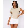 imageZeagoo Fitted T Shirts for Women 2 or 3 Piece Short Sleeve Shirts Summer Basic Crewneck Y2k TopsZblackApricot