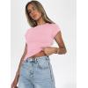 imageZeagoo Fitted T Shirts for Women 2 or 3 Piece Short Sleeve Shirts Summer Basic Crewneck Y2k TopsZblackPink