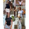 imageZeagoo Fitted T Shirts for Women 2 or 3 Piece Short Sleeve Shirts Summer Basic Crewneck Y2k TopsZblackWhite