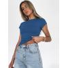 imageZeagoo Fitted T Shirts for Women 2 or 3 Piece Short Sleeve Shirts Summer Basic Crewneck Y2k TopsZblackWhiteBlue