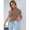 imageZeagoo Fitted T Shirts for Women 2 or 3 Piece Short Sleeve Shirts Summer Basic Crewneck Y2k TopsZblackWhiteBrown