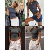 imageZeagoo Fitted T Shirts for Women 2 or 3 Piece Short Sleeve Shirts Summer Basic Crewneck Y2k TopsZdark GreyLight Grey