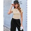 imageZeagoo Women Crewneck Slim Fitted Short Sleeve T Shirts Cute Stretchy Bodycon Basic Tee TopsApricot