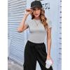 imageZeagoo Women Crewneck Slim Fitted Short Sleeve T Shirts Cute Stretchy Bodycon Basic Tee TopsLight Grey