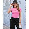 imageZeagoo Women Crewneck Slim Fitted Short Sleeve T Shirts Cute Stretchy Bodycon Basic Tee TopsRose Red