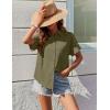 imageZeagoo Womens Button Down Shirts Casual Short Sleeve Dress Shirt Textured Collared Summer Work BlouseArmy Green