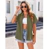 imageZeagoo Womens Button Down Shirts Casual Short Sleeve Dress Shirt Textured Collared Summer Work BlouseArmy Green