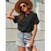 imageZeagoo Womens Button Down Shirts Casual Short Sleeve Dress Shirt Textured Collared Summer Work BlouseBlack