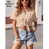 imageZeagoo Womens Button Down Shirts Casual Short Sleeve Dress Shirt Textured Collared Summer Work BlouseChampagne
