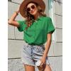 imageZeagoo Womens Button Down Shirts Casual Short Sleeve Dress Shirt Textured Collared Summer Work BlouseEvergreen