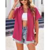 imageZeagoo Womens Button Down Shirts Casual Short Sleeve Dress Shirt Textured Collared Summer Work BlouseHot Pink