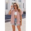 imageZeagoo Womens Button Down Shirts Casual Short Sleeve Dress Shirt Textured Collared Summer Work BlousePink